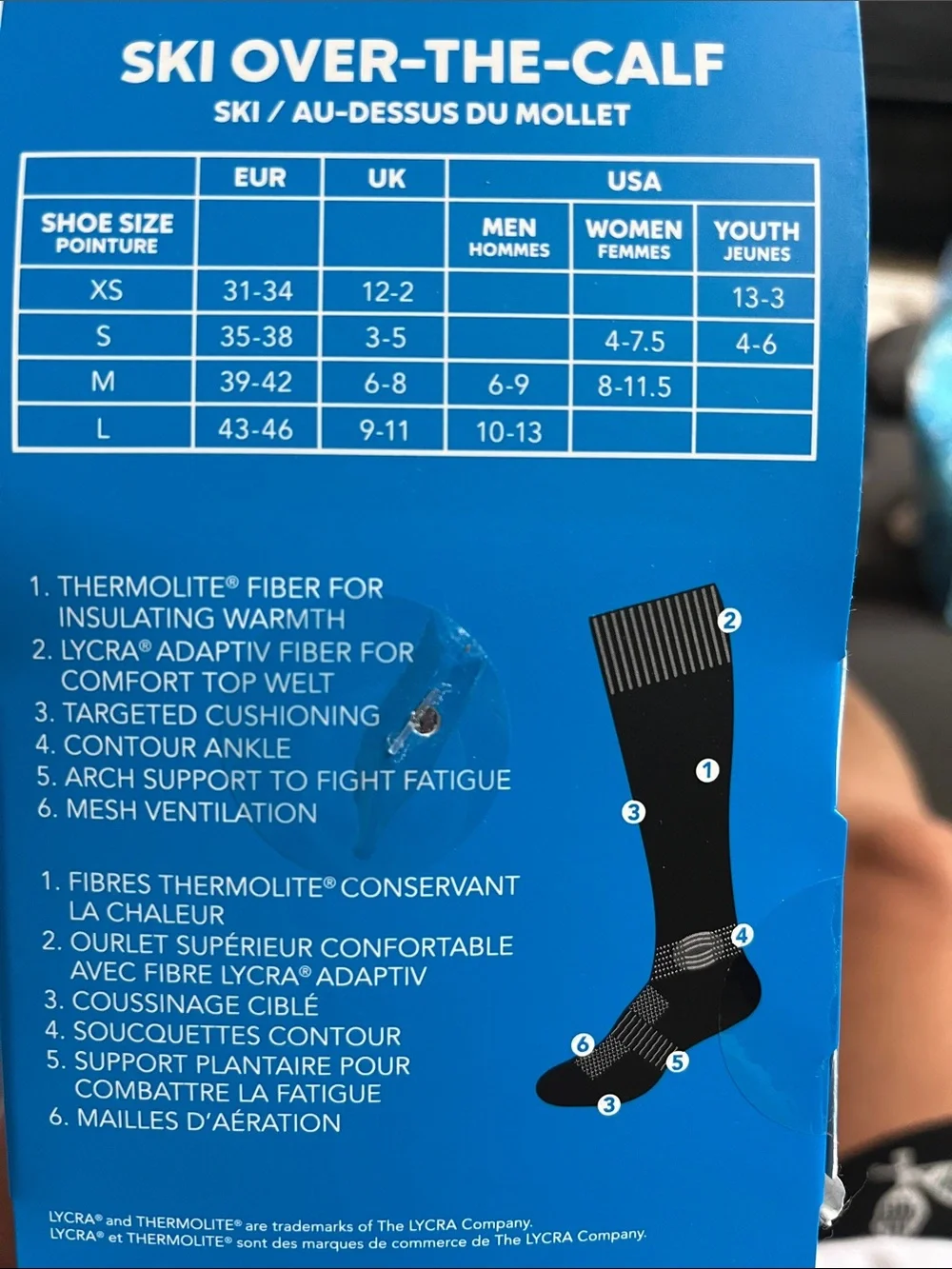 Youth Columbia Sportswear Thermal Snow Ski Socks 2 Pack , Over the Calf Unisex